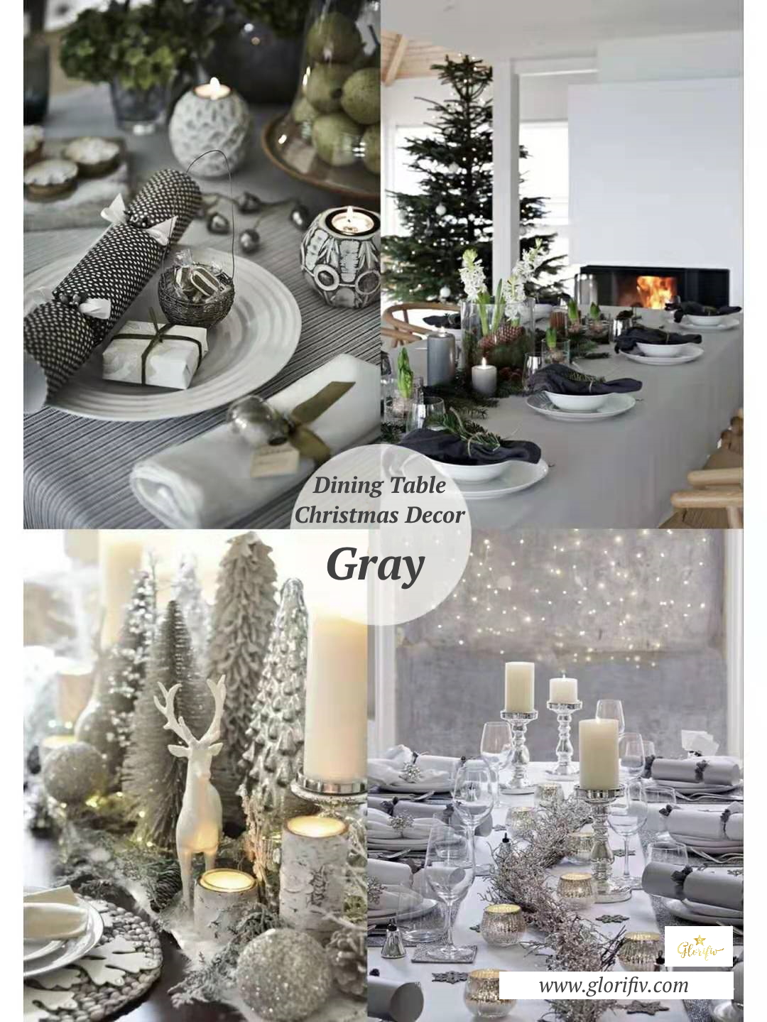 Dining Table Christmas Decor Ideas By Colors - Glorifiv