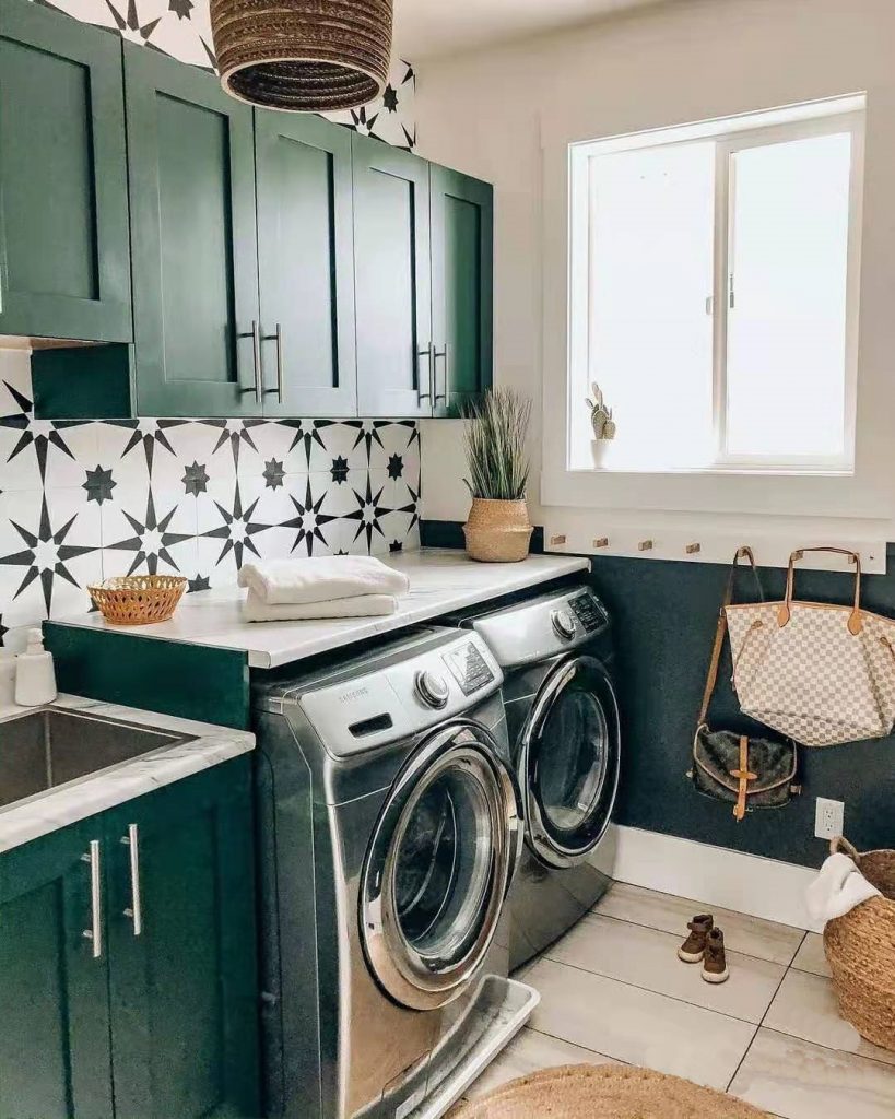 colorful laundry room design
